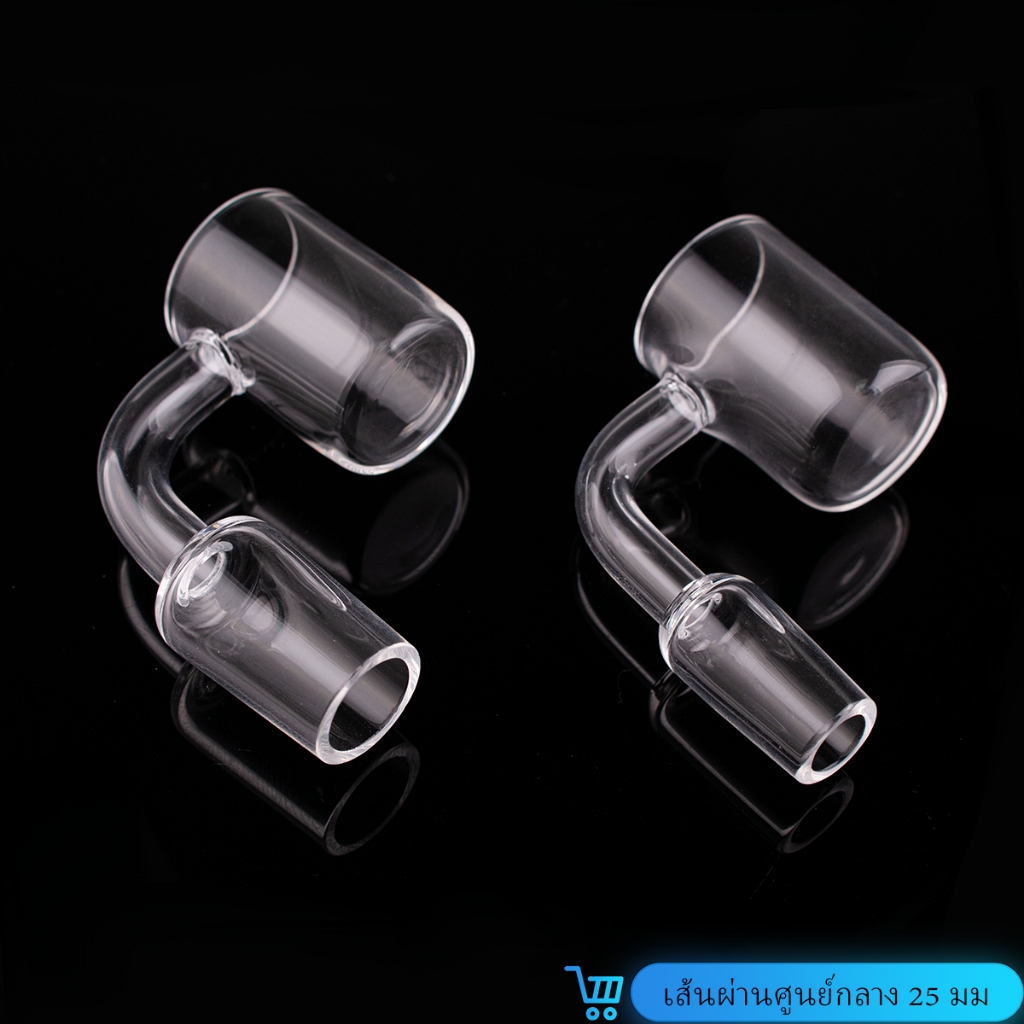 25 มม.OD ควอตซ์ Banger 14 มม.ชาย 90 องศา 2 มม.ด้านล่างหนาสําหรับแก้ว Bong Dab Rig D25416