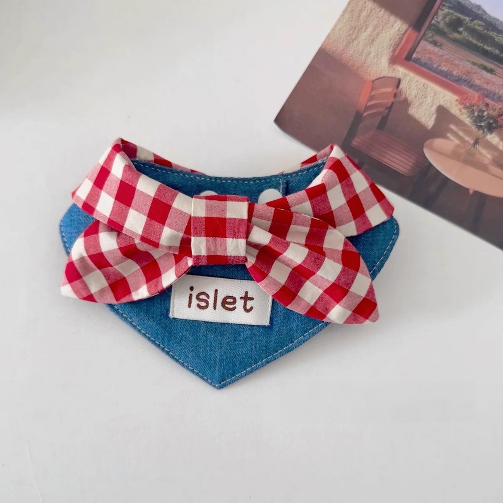 Islet สัตว์เลี้ยง Bib สุนัข Cat Bib ผ้าพันคอสัตว์เลี้ยงคอแมวสุนัขน้ําลายผ้าเช็ดตัวตกแต่งผ้าพันคอสามเหลี่ยม FP-SP