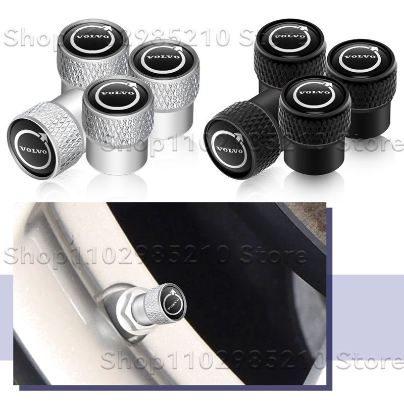 4 ชิ้นอลูมิเนียมล้อรถยางวาล์วหมวก Tyre Stem ฝุ่นสําหรับ Volvo Rdesign XC60 XC90 XC40 V50 V60 V40 EX30 S60 C30 V70 S90 AWD อุปกรณ์เสริมอัตโนมัติ