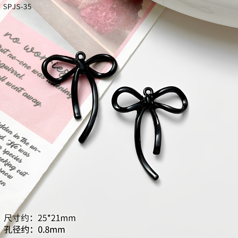 2ชิ้นน่ารักที่มีสีสันลูกอมชุดริบบิ้นโบว์โลหะผสมจี้แฮนด์เมดทําเองเครื่องประดับสร้อยข้อมือสร้อยคออุปกรณ์เสริม - รูปที่ 4