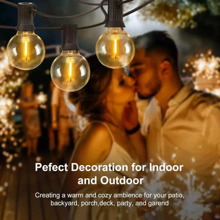 Powdeom G40 LED พลังงานแสงอาทิตย์ String ไฟกันน้ํากลางแจ้ง Patio Globe String ไฟ Bistro Yard Party สวนตกแต่งคริสต์มาส fairy ไฟ 7 M/10 M/15 M