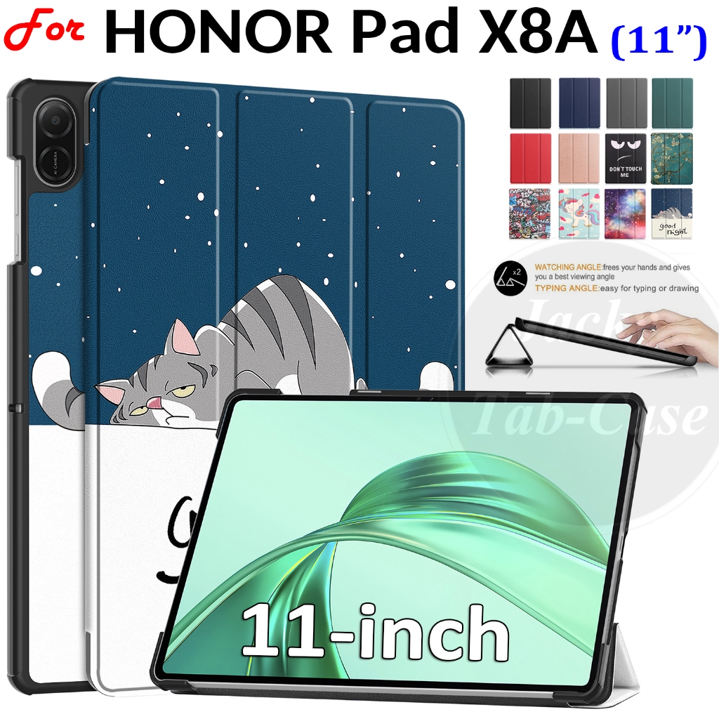 สําหรับ Honor Pad X8a แท็บเล็ต 11 นิ้ว NDL-W09 NDL-L09 11.0 "แฟชั่นรูปแบบ PU หนัง Tri-fold Stand Fli