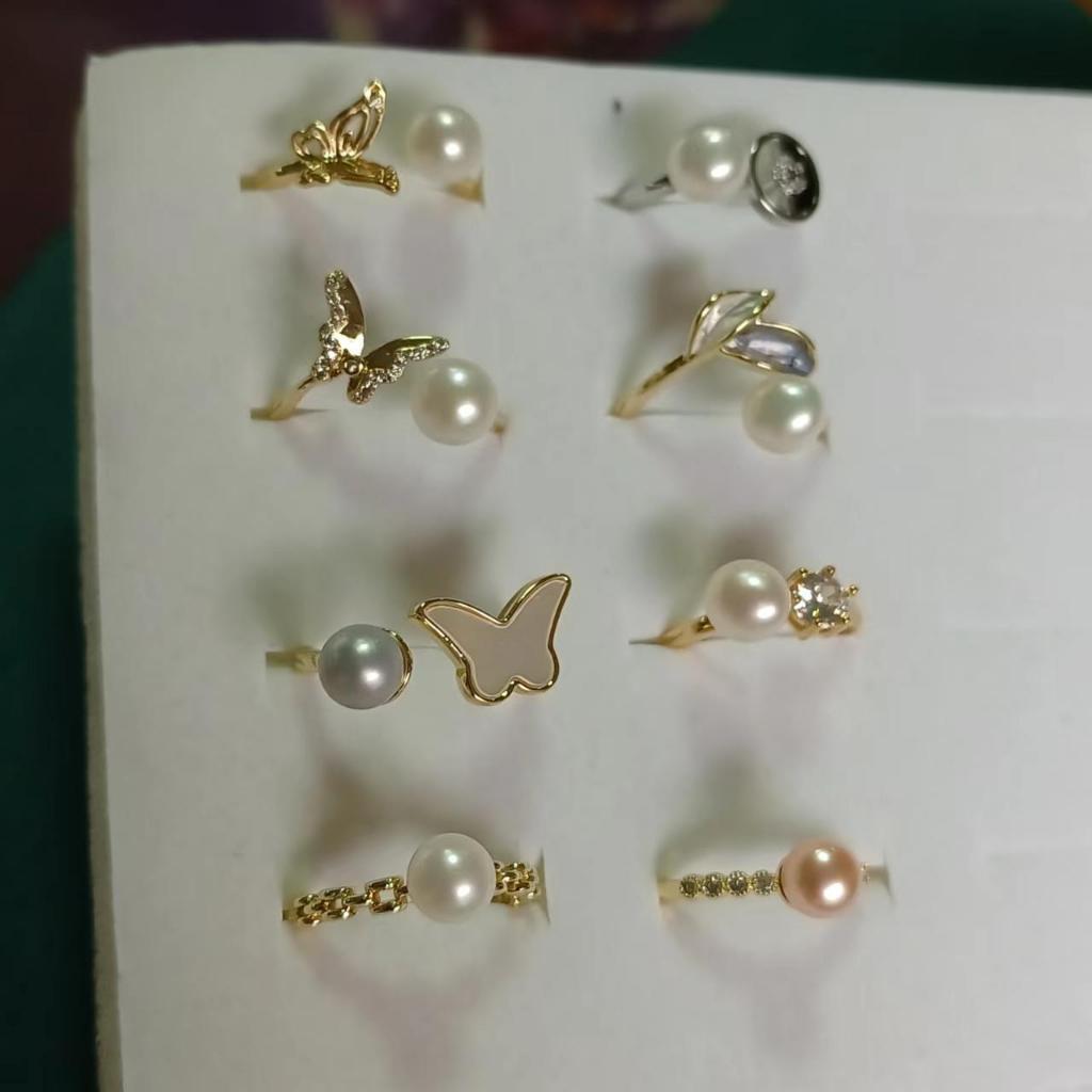 ราคาขายส่ง แหวนมุกน้ําจืดธรรมชาติสําหรับผู้หญิง ราคาถูก Shopee Lazada