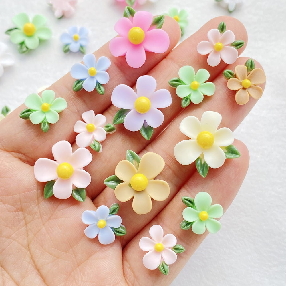 30ชิ้นผสมสี1.1เซนติเมตร/1.6เซนติเมตรเรซิ่นดอกไม้ใบ พลอยเทียม ชุด-3ง แบนกลับตกแต่ง,เหมาะสําหรับทําเล็บมือ,สมุดภาพ,ทําเองตกแต่งงานแต่งงานและงานฝีป