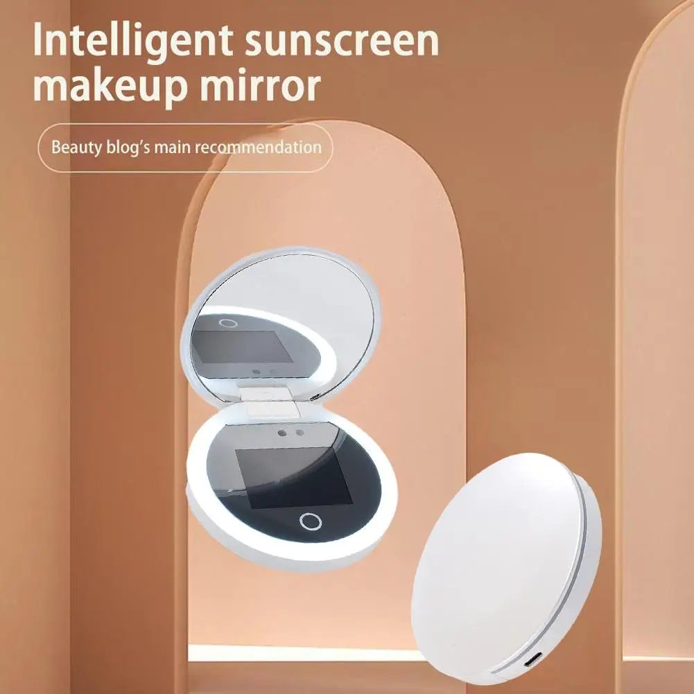 กระจกแต่งหน้าครีมกันแดด UV อัจฉริยะพร้อมแต่งหน้าตรวจจับครีมกันแดด LED Beauty