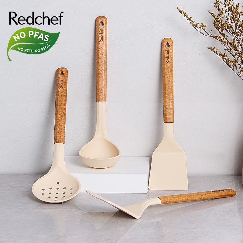 Redchef ภาชนะความร้อนซิลิโคนไม้เนื้อแข็ง