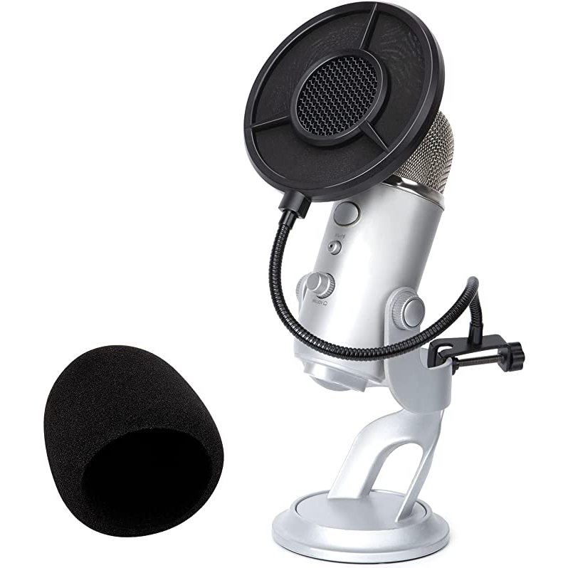 Blue Yeti Pop Filter โฟมกระจก - 5.5 นิ้ว Diam 6 ชั้น Pop Filter สําหรับฝาครอบไมค์ Yeti Pop หน้าจอใช้