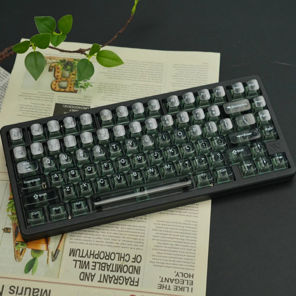Womier โปร่งใส RGB Keycaps 114 คีย์ Shine ผ่านคริสตัล PBT Custom Key Caps ชุด