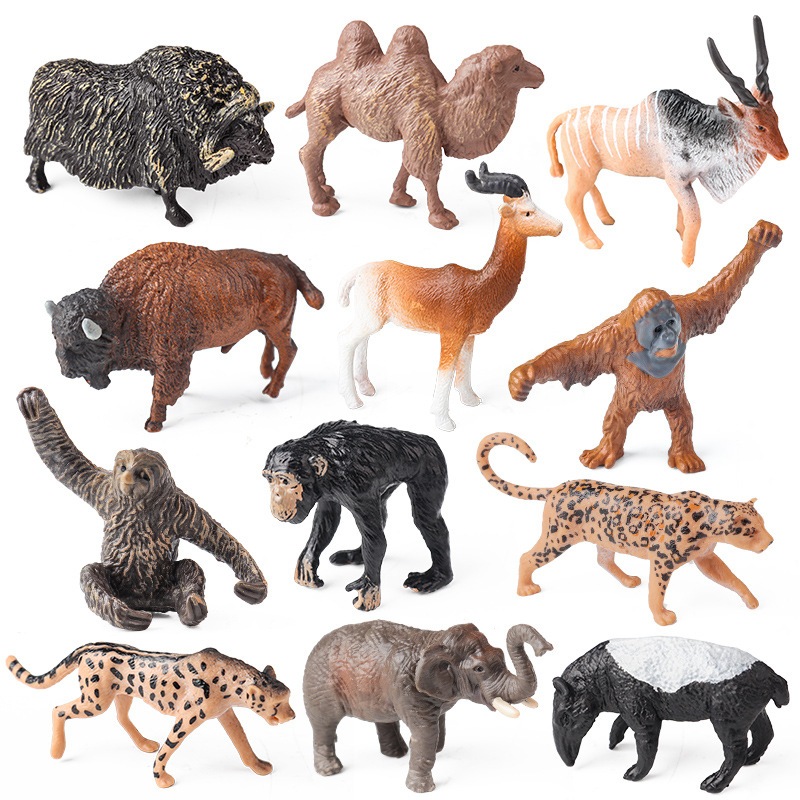 สัตว์ antelope Malay tapir sloth อูฐ musk ox ชุดเด็กวิทยาศาสตร์ของเล่นเพื่อการศึกษา prop ตกแต่ง