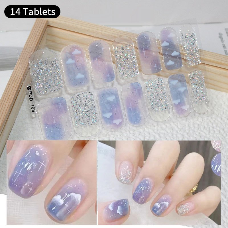 Ur SUGAR สติกเกอร์เลื่อม สีพื้น 22 ปลาย สําหรับตกแต่งเล็บ