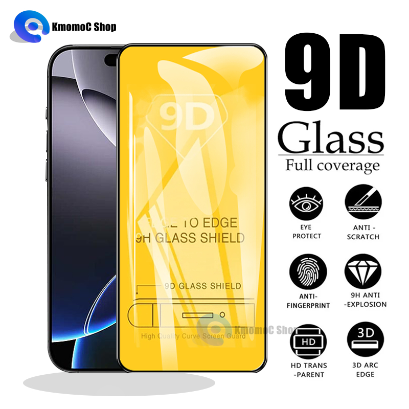 ฟิล์มกระจกนิรภัยเต็มจอ compatible for iPhone 16 15 14 13 12 11 Pro XR X XS Max Mini 8 7 6 6s 5 Plus SE 2020 ฟิล์มกระจกแบบเต็มจอ เต็มจอ ไม่ดันเคส