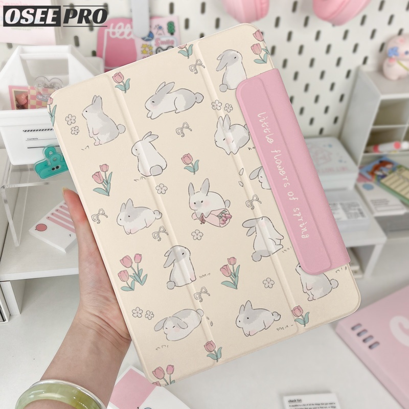 Osee pro เคส iPad เคสหมุนหน้าจอแนวนอนและแนวตั้งแม่เหล็กไร้กรอบสําหรับ ไอแพดโปร 7 13 นิ้ว โปร 1 2 3 4 5 11 นิ้วโปร 4 5 6 12.9 นิ้วไอแพดแอร์ 13 นิ้ว แอร์ 4 แอร์ 5 แอร์ 6 (2020 /2022/2024) เคสไอแพด gen 10 mini 6 mini 7 เคสป้องกันอัจฉริยะ