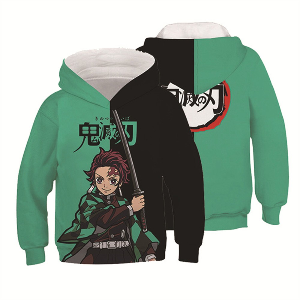2024 ใหม่รอบคอเสื้อแขนยาว 3D Demon Slayer พิมพ์เสื้อกันหนาว Unisex เด็ก Street สไตล์เสื้อผ้า
