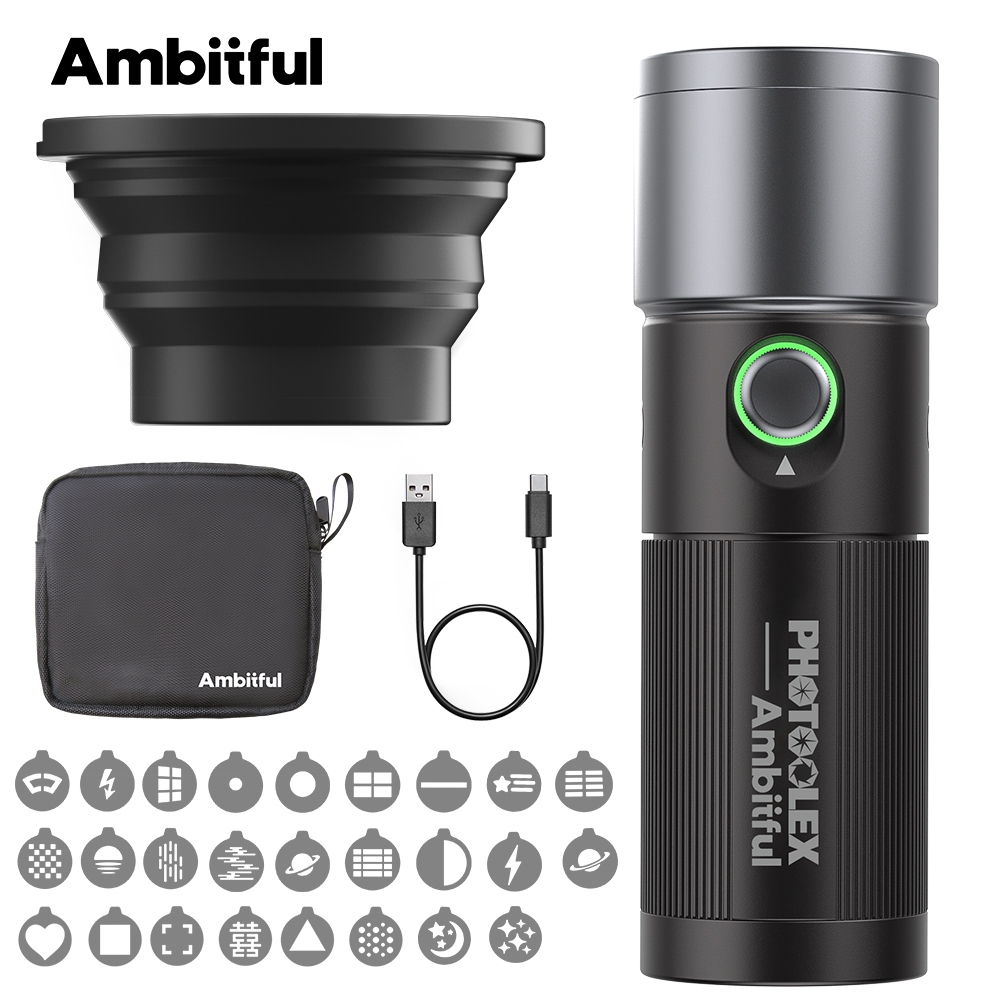 Ambitful10w ไฟฉายไฟฉายสี่สีแบตเตอรี่ชาร์จในตัวสําหรับ 4 ชั่วโมง เอาต์พุตพลังงานเต็มรูปแบบมา
