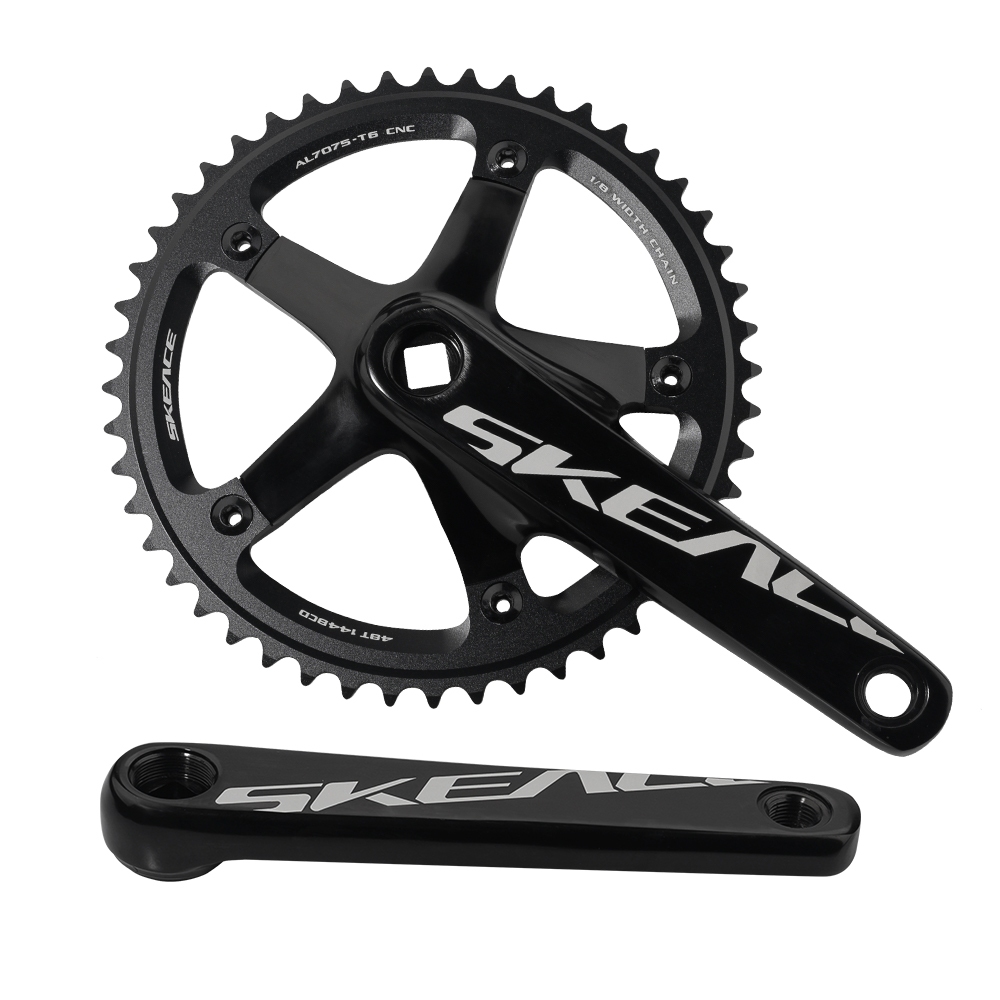 SKEACE Track Fixed Gear Bike Square Hole อลูมิเนียม Crankset 48T 165 มม.144 มม.BCD พร้อม CNC Integrated Molding A11-AS210