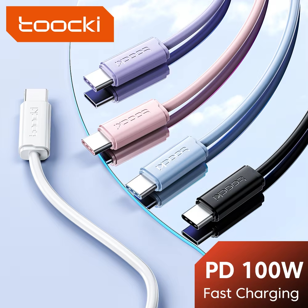 Toocki PD100W 60W ประเภท C ถึง Type C สาย 5A Fast Charge USB C ถึง USB C สายสําหรับโทรศัพท์ 15 Pro Max Xiaomi 13 Samsung S24 S23