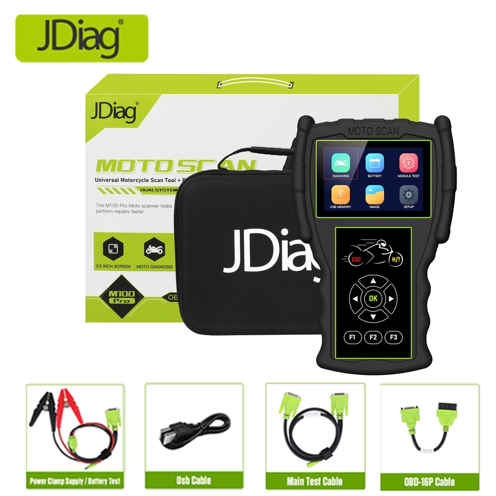 [เมนูไทย] [Simple Version] MRCARTOOL Jdiag M100 PRO เครื่องสแกนเนอร์วินิจฉัยรถจักรยานยนต์ D87 D88 OB
