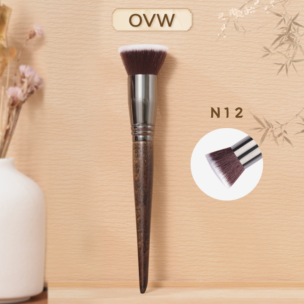 Ovw แปรงแต่งหน้า รองพื้น เนื้อลิขวิด แบบแบน N12