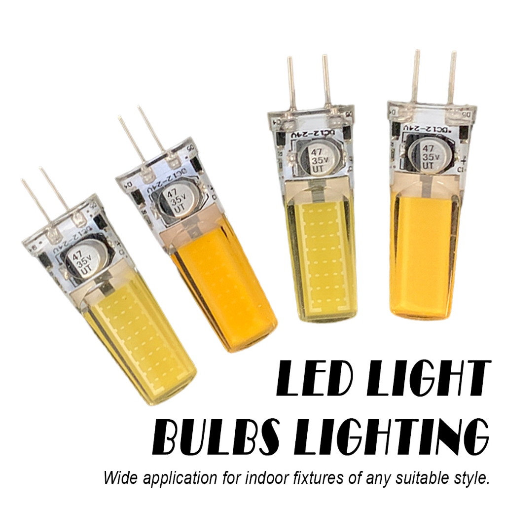 G4 GY6.35 โคมไฟซิลิโคน Led 5W 12V หลอดไฟ Home Room โคมไฟเย็นหลอดไฟ Neutral COB2508 ฮาโลเจน AC/DC12V 