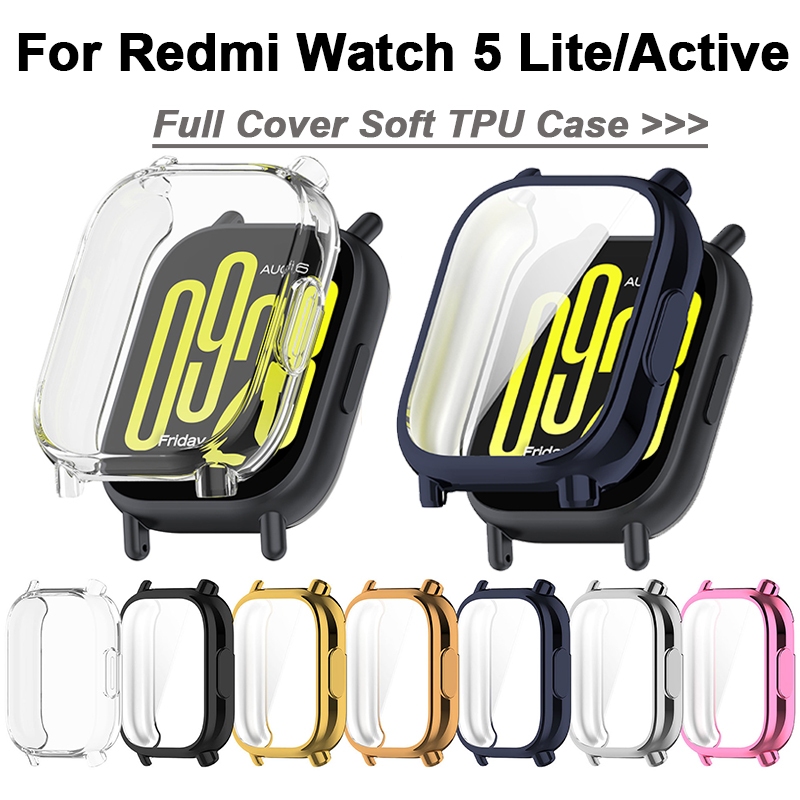 สําหรับ Redmi Watch 4 5 lite/3 5 active ป้องกันครอบคลุมเต็มรูปแบบกรณีชุบสําหรับ Redmi Watch 5lite 5active กันชนฝาครอบกันกระแทก Shell