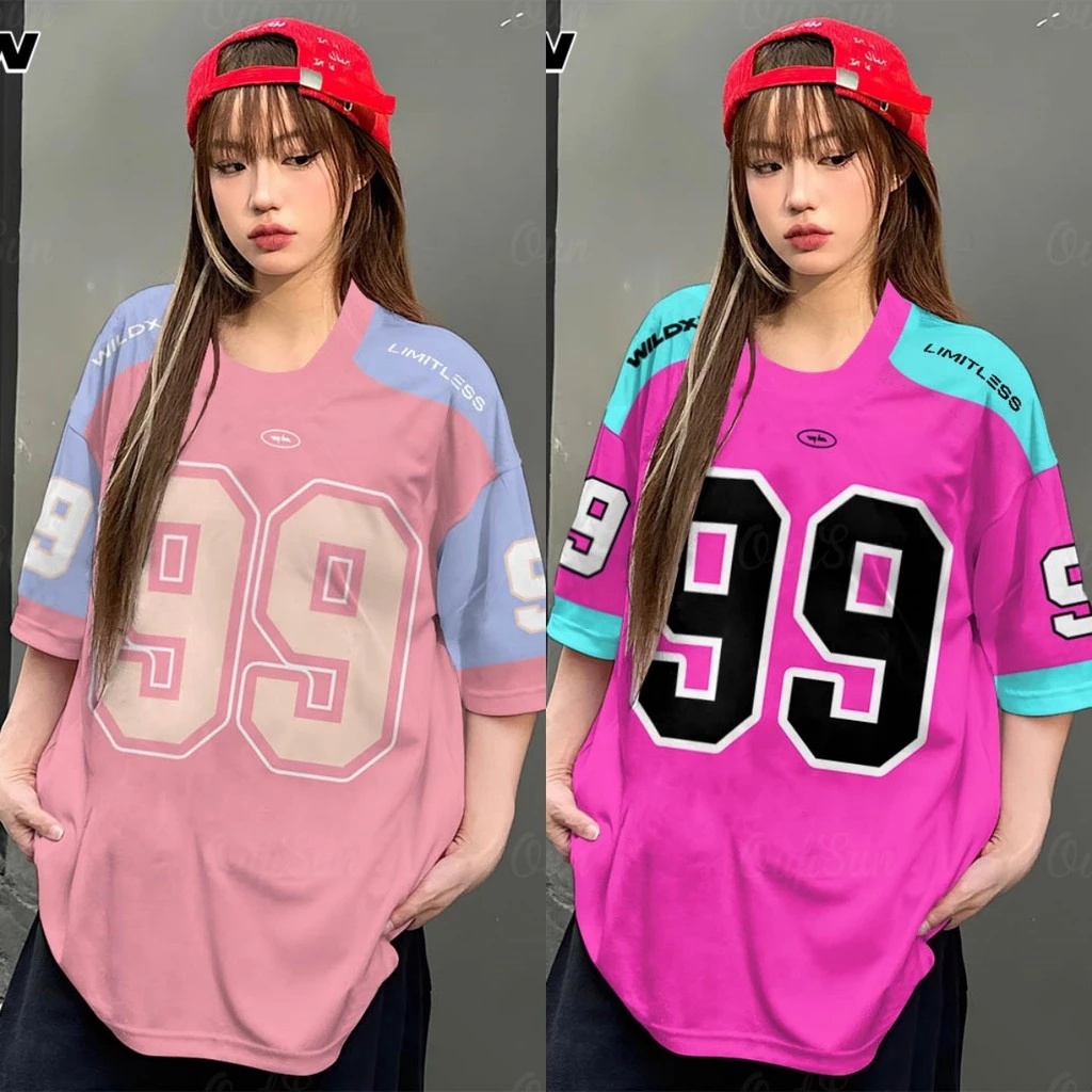 อเมริกันย้อนยุคย์เสื้อยืดหมายเลข99พิมพ์เสื้อยืดผู้หญิงขนาดใหญ่เสื้อแขนสั้นกีฬาเสื้อยืดกลางแจ้งสบายๆเสื้อยืดแฟชั่น