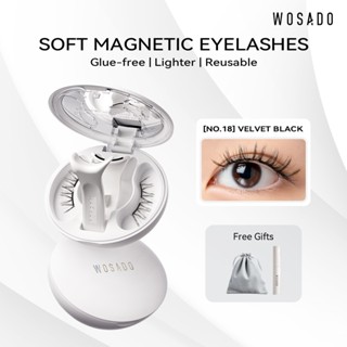 WOSADO ขนตาปลอมแม่เหล็กอ่อน No.18 VELVET BLACK นตาแม่เหล็กใช…