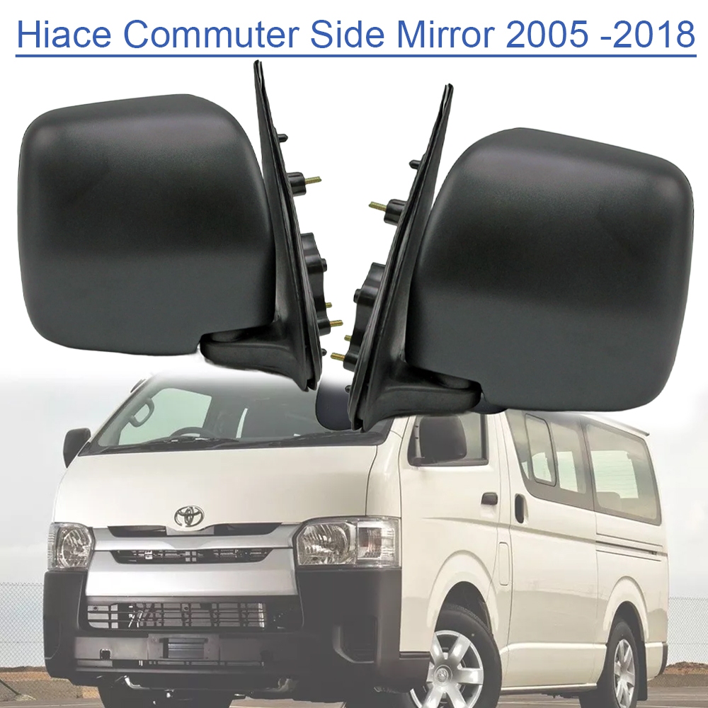 กระจกข้าง HiAce Commuter ทรงตั้ง กระจกมองข้างรถยนต์ โตโยต้า คอมมูเตอร์ ครอบกระจกมองข้าง For Toyota HIACE COMMUTER 2004-2018 ราคา ถูกที่สุด ดีลบีเคเค