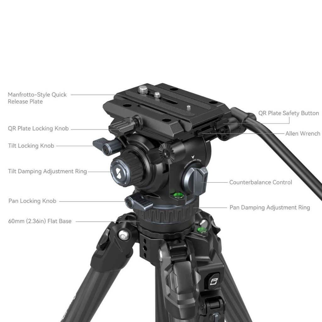 Smallrig X Potato Jet Tribex ชุดขาตั้งกล้องคาร์บอนไฟเบอร์ไฮดรอลิกหัวขาตั้งกล้องมืออาชีพ 4259