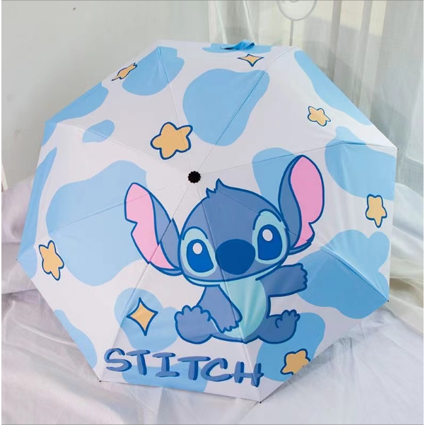 ส่งด่วนจสมุทรปราการ stitch ร่มกันฝนอัตโนมัติ ลายการ์ตูน Stitch น่ารัก พับได้ สําหรับนักเรียนชาย และหญิง