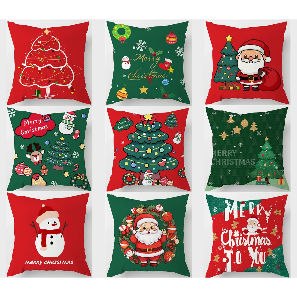 ปลอกหมอนคริสต์มาสสีแดงสีเขียว 7070.6060.5050.45 45.4040.ปลอกหมอนอิงโซฟาสําหรับบ้านตกแต่งคริสต์มาส.ปลอกหมอนเครื่องนอนสําหรับเด็ก