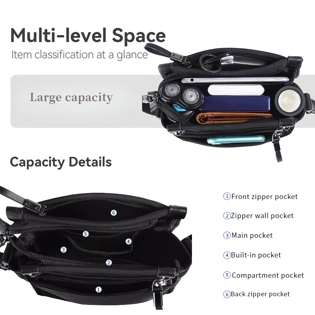 BJIAX กระเป๋าสะพายข้างผู้ชายกันน้ําแบบใช้ทุกวัน - รูปที่ 4