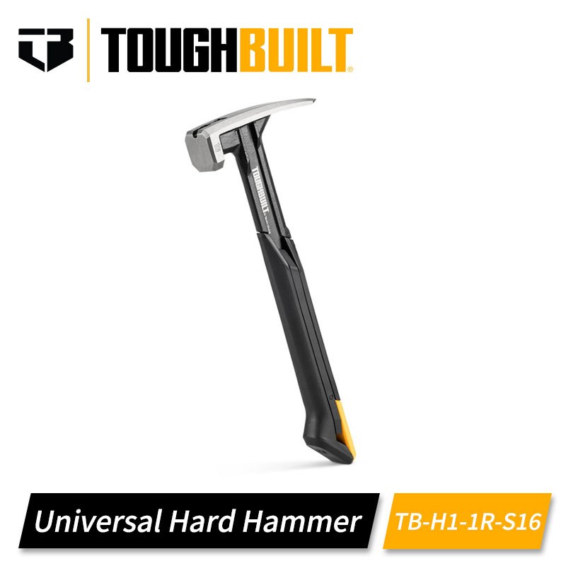 Toughbuilt TB-H1-1R-S16 เหล็ก Rip ค้อน 16 OZ พร้อมพลาสติกหน้าเนียนลื่นจับ Claw ค้อน