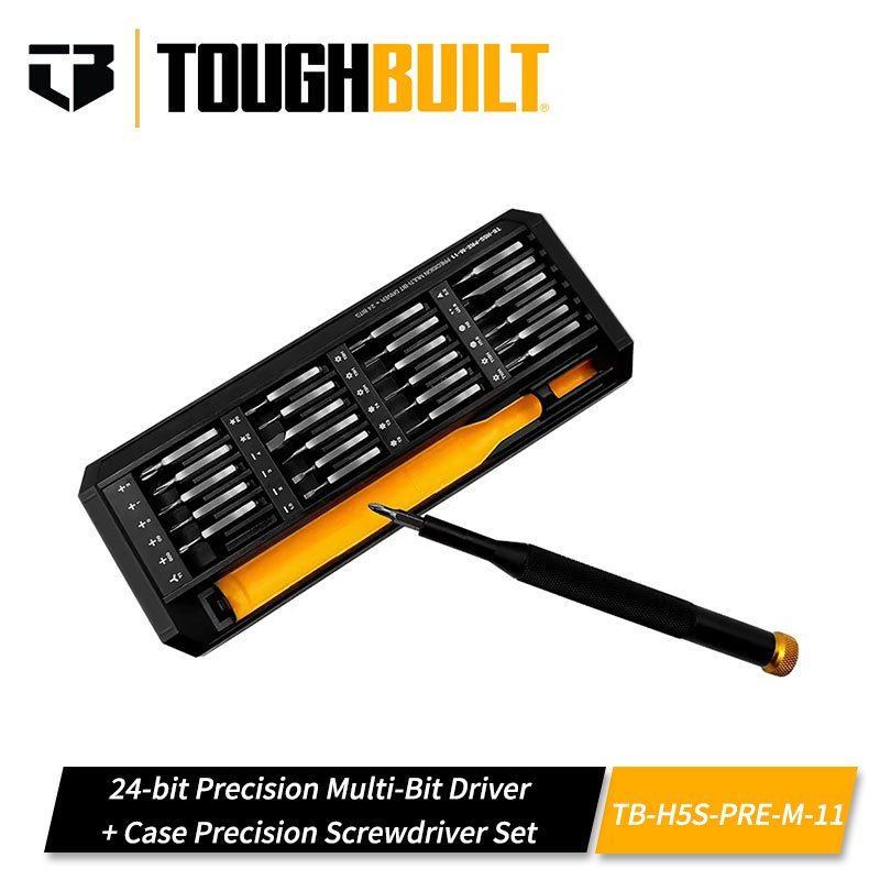 Toughbuilt TB-H5S-PRE-M-11 24 บิต Precision Multi-Bit Driver + กรณี 24 ใน 1 Precision ไขควงชุดผสม