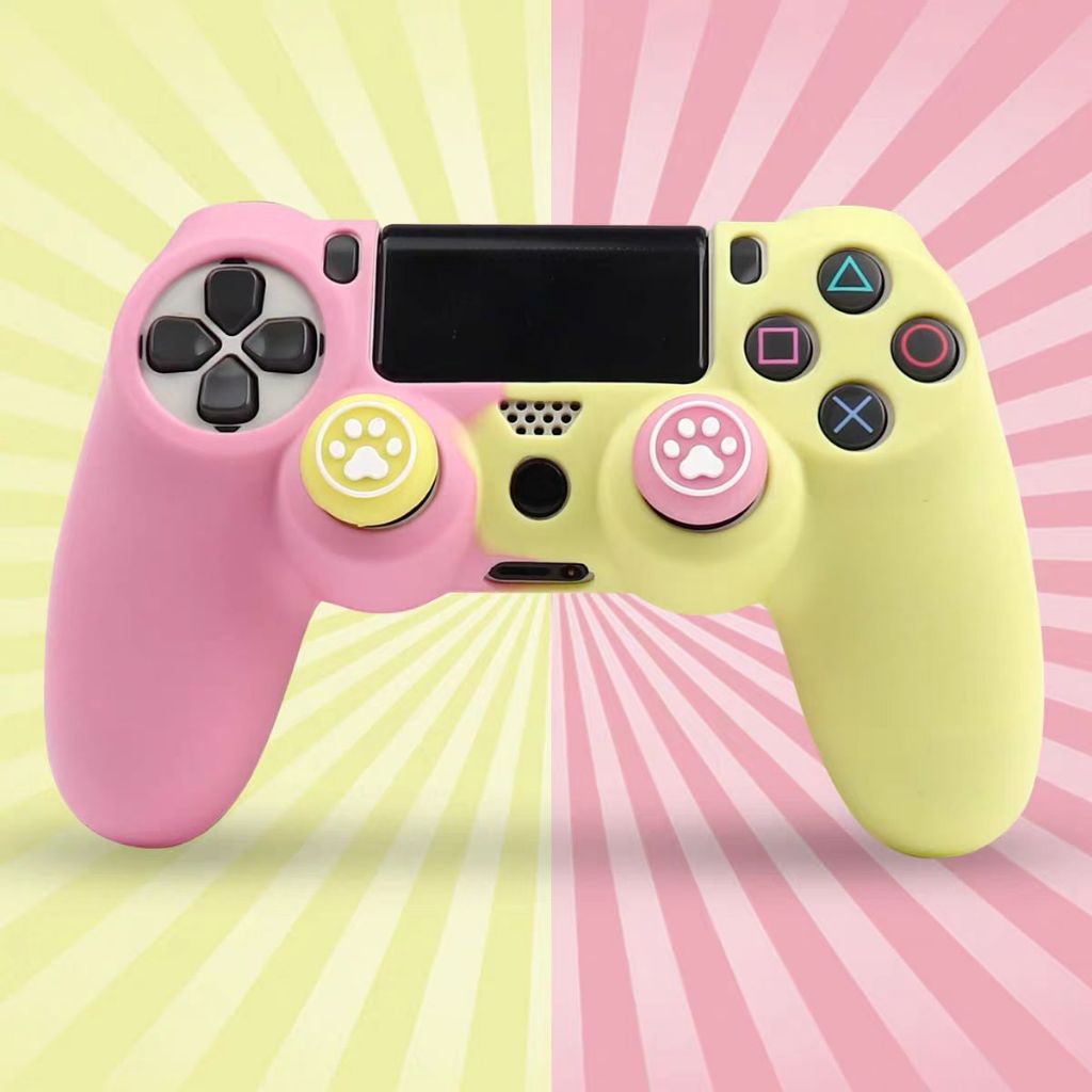 ฝาครอบป้องกันซิลิคอนอ่อนสําหรับ PlayStation 4 Controller Skin Video Gamepad อุปกรณ์เสริมสําหรับ PS4 จอยสติ๊กครอบคลุม
