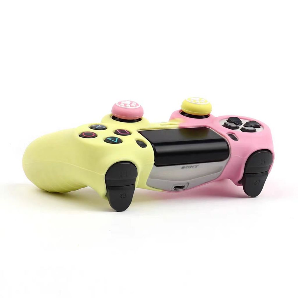 ฝาครอบป้องกันซิลิคอนอ่อนสําหรับ PlayStation 4 Controller Skin Video Gamepad อุปกรณ์เสริมสําหรับ PS4 จอยสติ๊กครอบคลุม