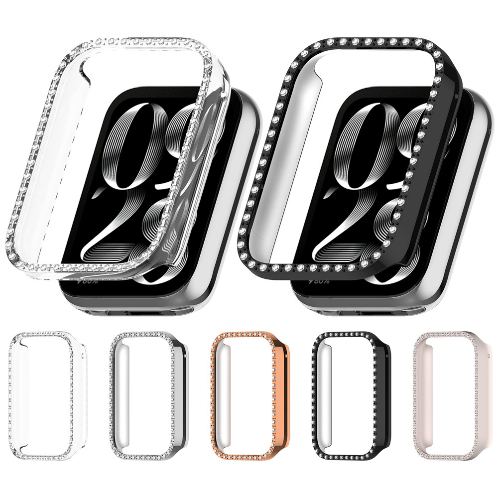 ฝาครอบป้องกันสําหรับ Xiaomi mi band 8 Pro สมาร์ทวอท์ช PC ชุบฝังเพชรป้องกันกันชนกรอบ Shell Cases อุปกรณ์เสริม