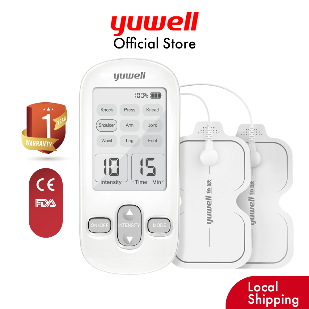 Yuwell ชาร์จ TENS EMS เครื่องกระตุ้นกล้ามเนื้อฝังเข็มนวด (Electrodes Ogawa Guasha นวด) Mesin Urut 按摩器