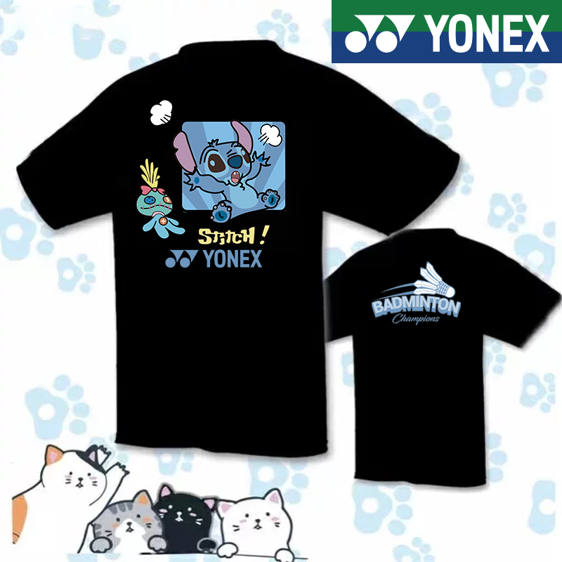 2024 ใหม่ yonex เสื้อยืดแบดมินตันแห้งเร็ว Breathable Running Fitness Top