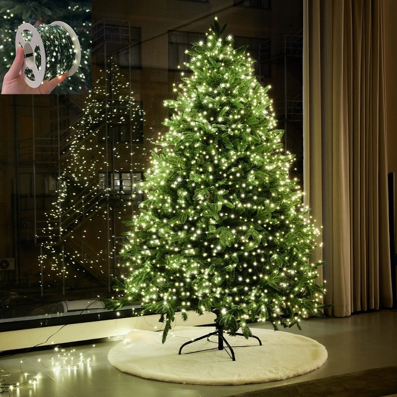 100m LED Decoraiton ต้นคริสต์มาสตกแต่งสีเขียวเข้มลวดทองแดงแสง String ตกแต่งไฟหวายสีเขียวเข้ม DIY ตกแต่งบ้าน
