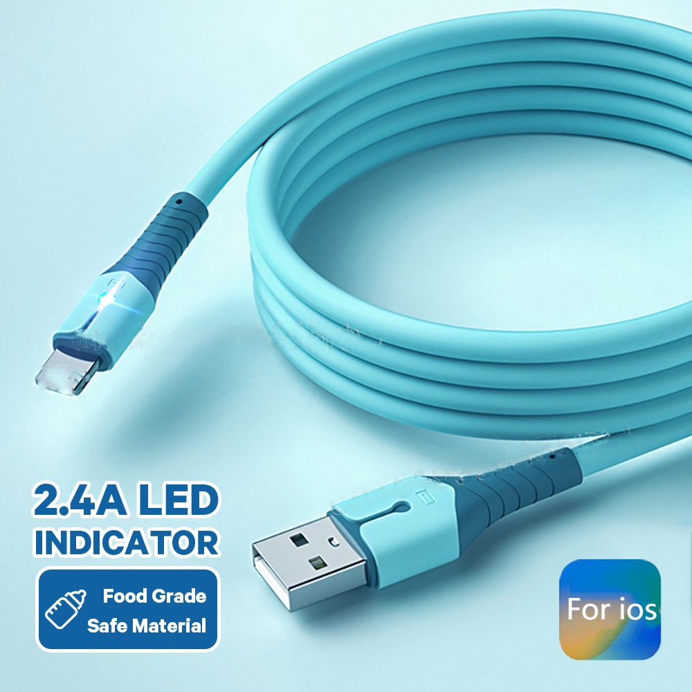 2.4a สายชาร์จ พร้อมไฟแสดงสถานะ led สายเคเบิลข้อมูล 13 12 Pro 11 X สายชาร์จโทรศัพท์มือถือ
