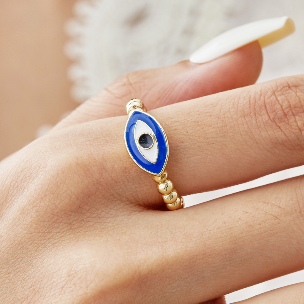 Gmai Evil Eye แหวนผู้หญิงเปิดนิ้วปรับได้ของขวัญอุปกรณ์เสริม