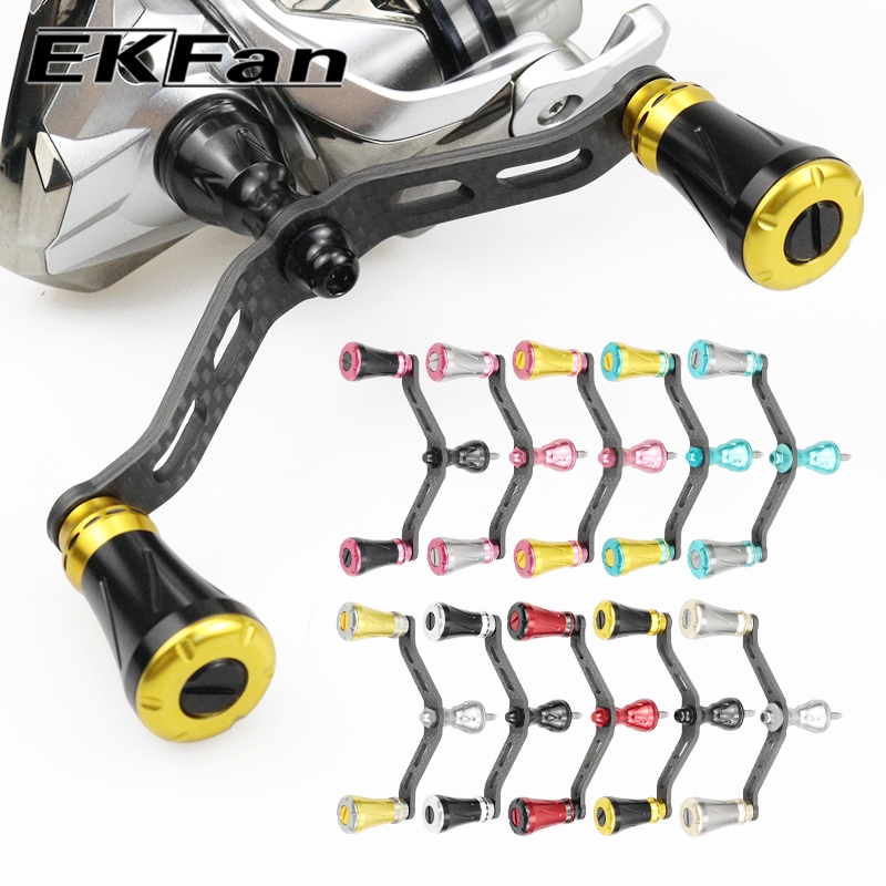 EKfan 105 มม.สําหรับ Shimano ตกปลาม้วนจับคาร์บอนไฟเบอร์อลูมิเนียมอัลลอยด์วัสดุคู่จับพอดีหมุนม้วนทะเล DIY ล่อม้วนเครื่องมือ