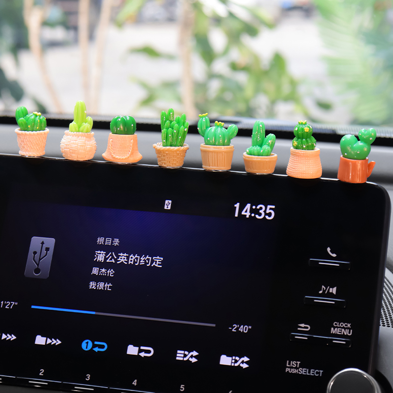 ตกแต่งกระบองเพชรน้อย ตกแต่งรถน่ารัก เครื่องประดับรถยนต์ Garnish Auto ภายใน Dashboard เครื่องประดับตกแต่งรถยนต์อุปกรณ์เสริมสําหรับสาวของขวัญ