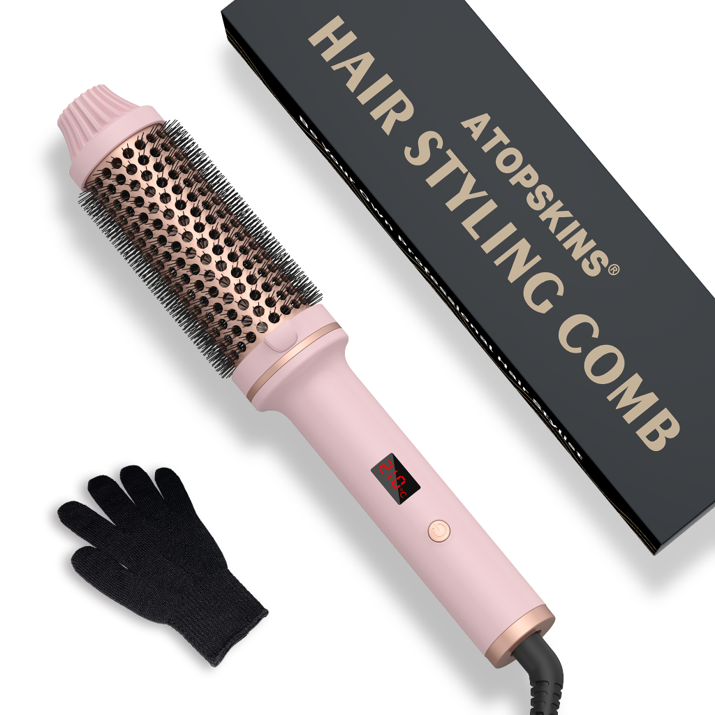 แปรงผมความร้อน Tourmaline Ionic Curling Iron Volumizing Round Hair Brush แปรงความร้อน