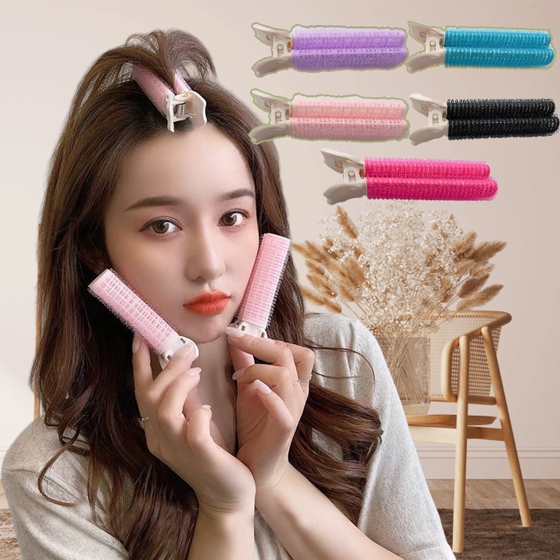 YUNYUAN Bangs Fluffy อุปกรณ์ Bangs Curling Barrel ผมรากปุยอุปกรณ์จัดแต่งทรงผม Air Bangs คงที่ Hairpin ผมรากปุย