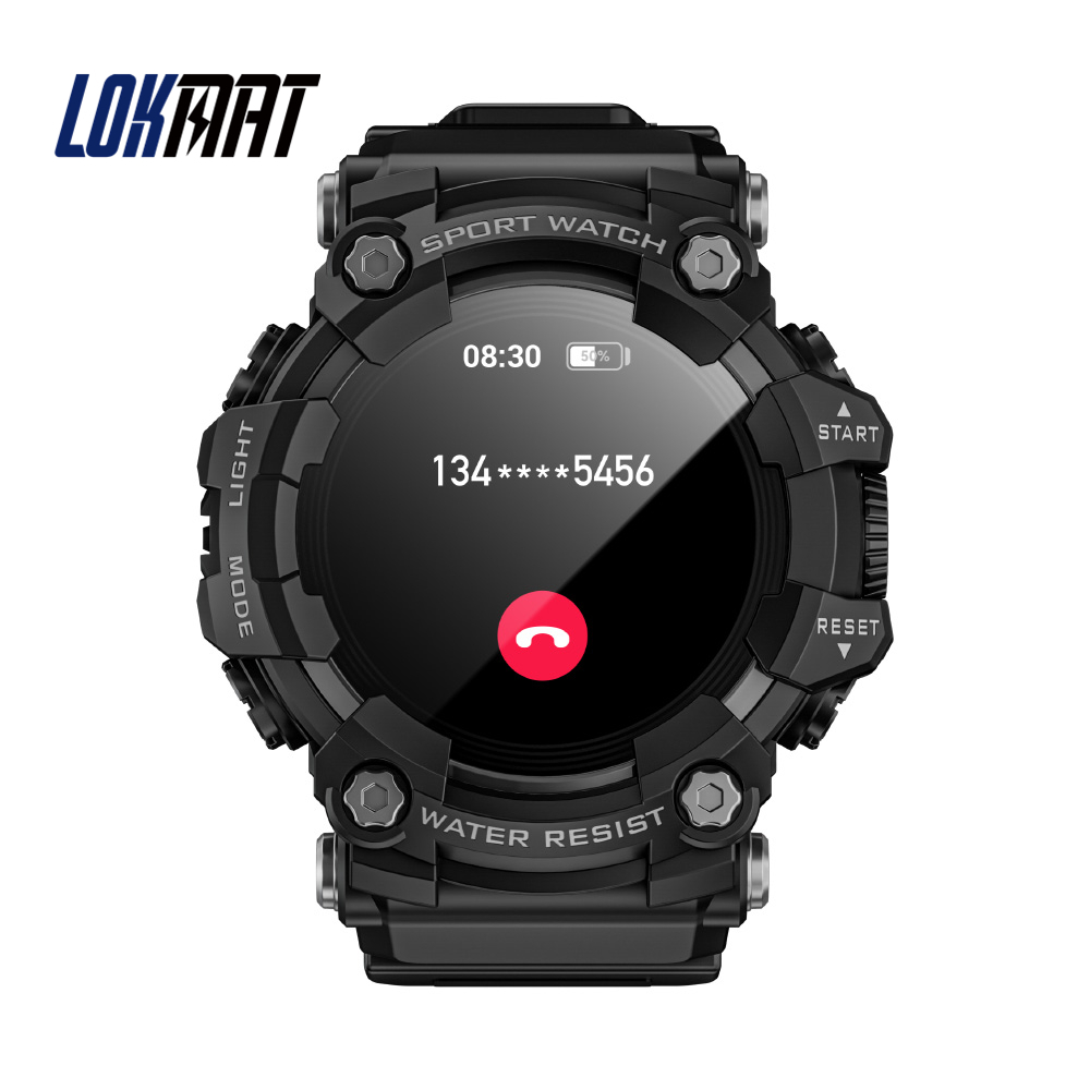 Lokmat ATTACK GT กลางแจ้งสมาร์ทนาฬิกากีฬาเข็มทิศ Flashligh BT Calling เพลงผู้ชายฟิตเนส Tracker สําหรับ Android IOS