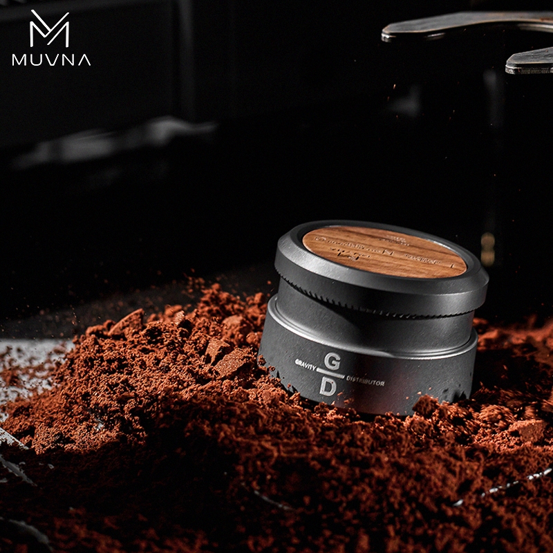 Muvna แรงโน้มถ่วงของไม้เนื้อแข็ง การปรับเทียบ Palm Tamper/Distribution WDTเครื่องมือกาแฟ-51/53/58มม.