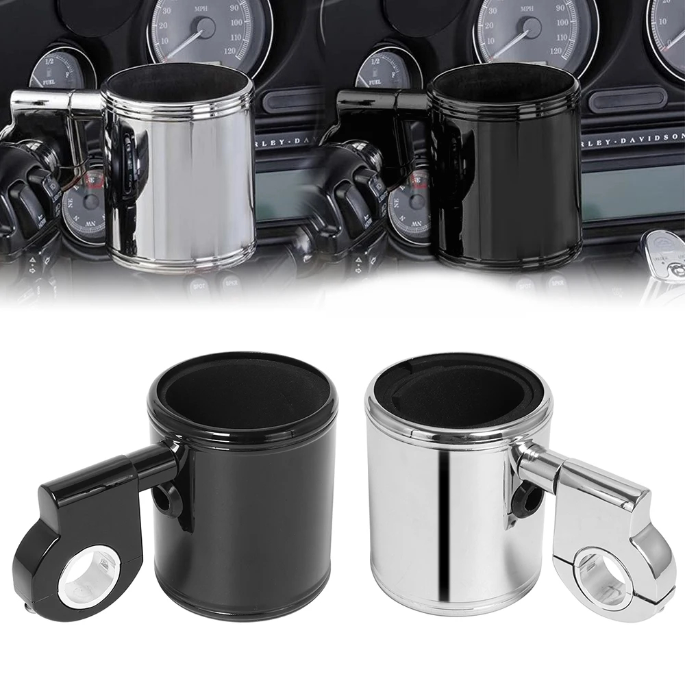 ABS รถจักรยานยนต์ปรับที่วางแก้ว Handlebar ขวดเครื่องดื่ม 22 มม.-32 มม.สําหรับ Universal Harley Touring Road Glide Softail Sportster
