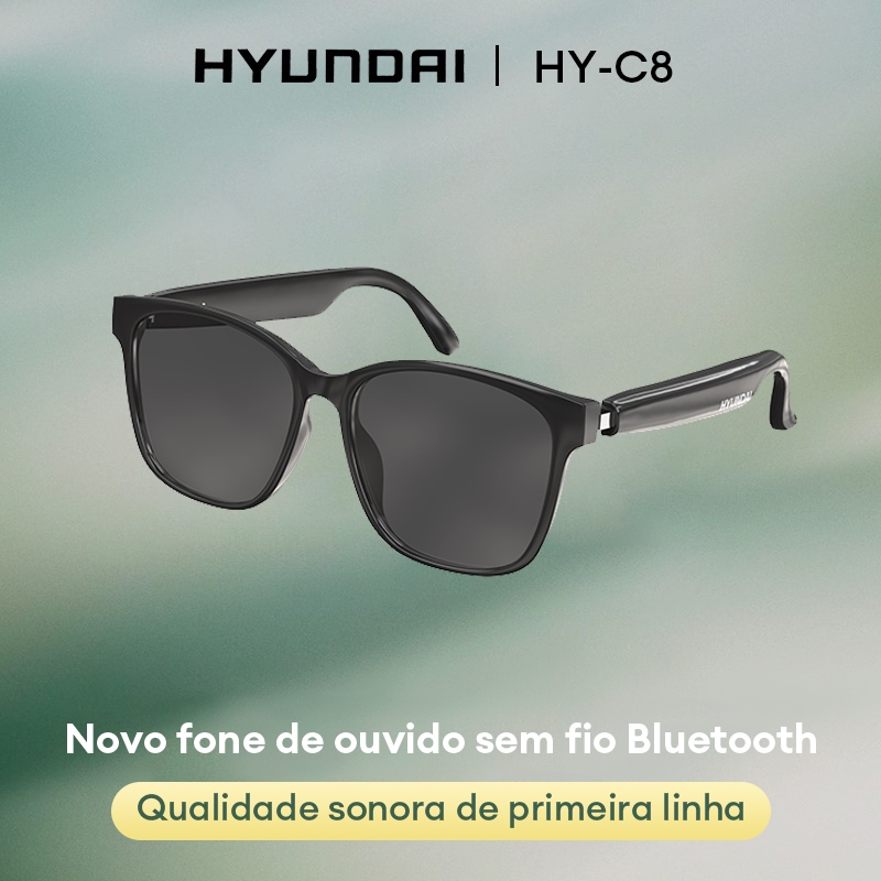 Hyundai HY-C8 รุ่น AI หูฟังบลูทูธแว่นตาฟังเพลงระบบควบคุมแบบสัมผัสป้องกันดวงตา