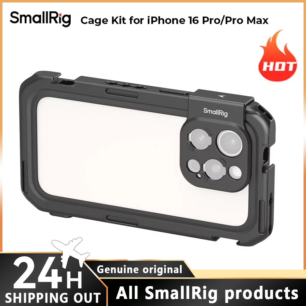 Smallrig Mobile Video Cage สําหรับ iPhone 16 Pro สําหรับ iPhone 16 Pro Max สําหรับถ่ายวิดีโอ, ยิงสามารถ Quick Release Handles ขาตั้งกล้อง